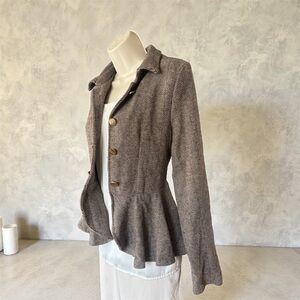 SHEIN Women's Brown Peplum Jacket - M/6